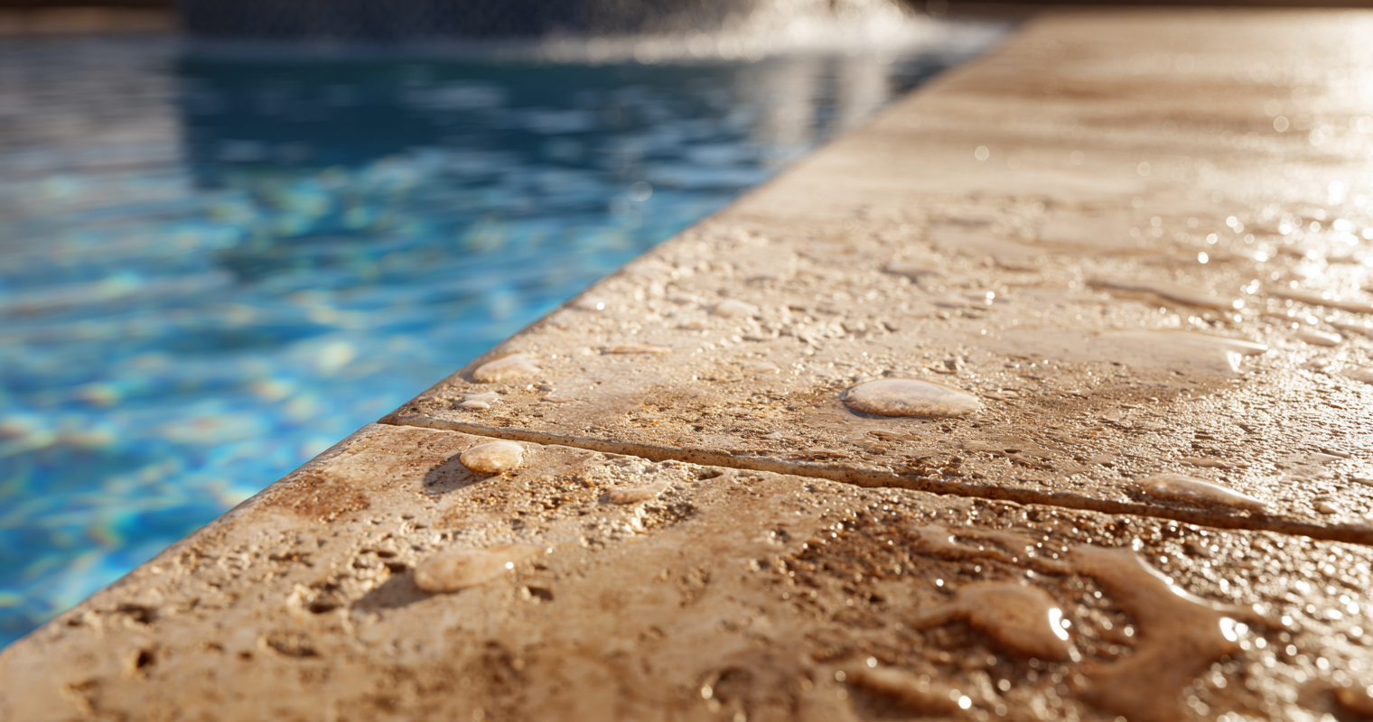 Paver pool deck surrounding a screened pool in Southwest Florida